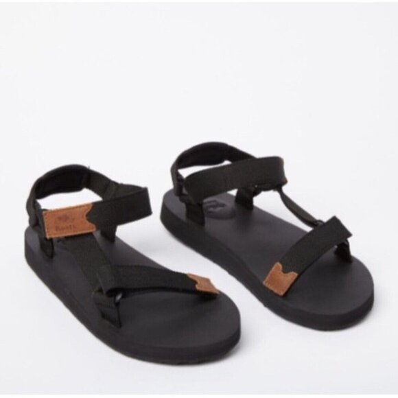 Roots Tofino Sandals Women's US Size 9 Web Black Hook & Loop Sandals New - Picture 1 of 6